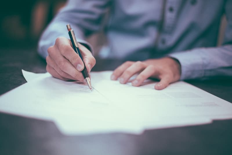 Legal contract documents and signing